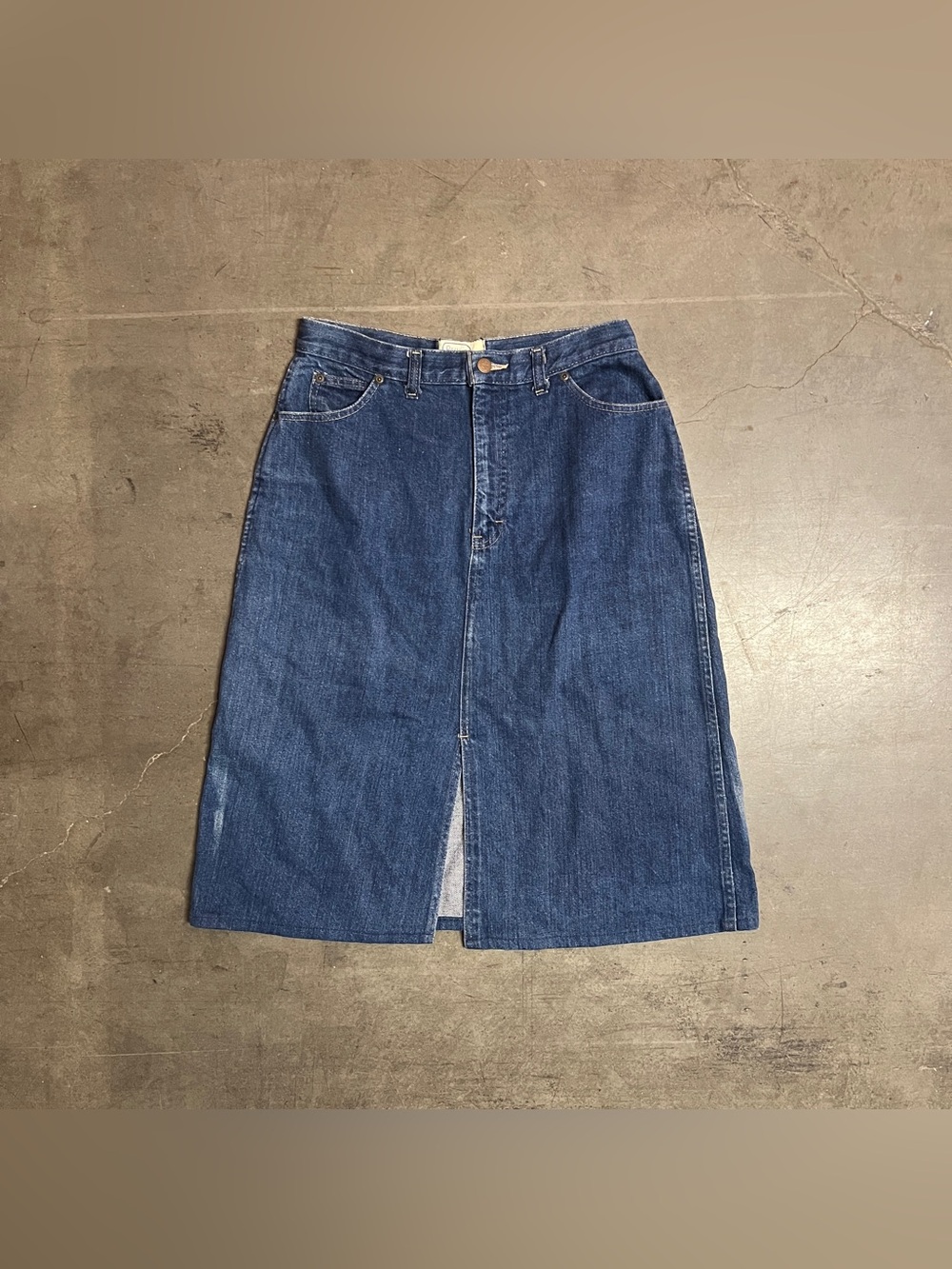 Perujia Collectione by Drummond Blue Denim Midi Skirt